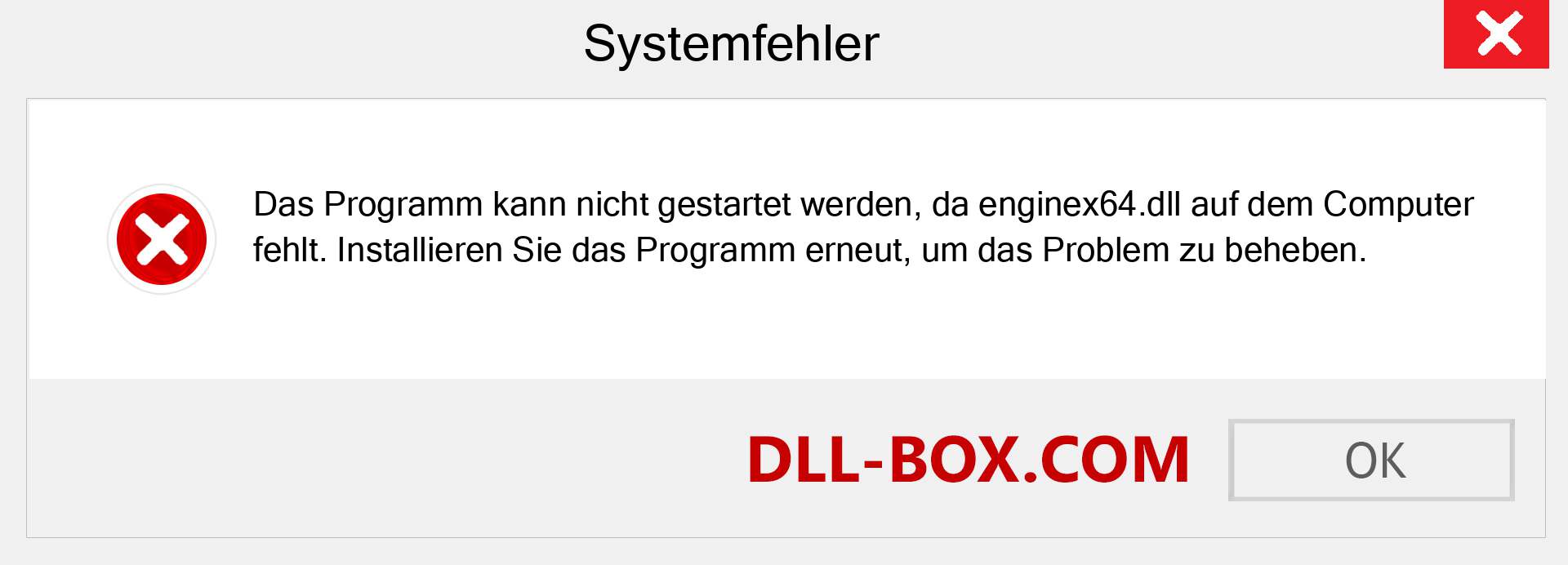 enginex64.dll-Datei fehlt?. Download für Windows 7, 8, 10 - Fix enginex64 dll Missing Error unter Windows, Fotos, Bildern